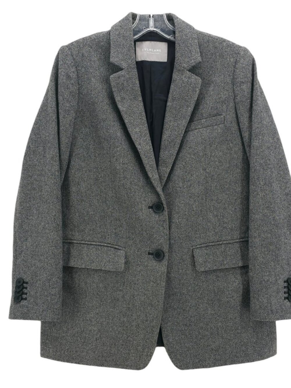 EVERLANE Gray Houndstooth Wool Blend Blazer 2-Button Size 0
